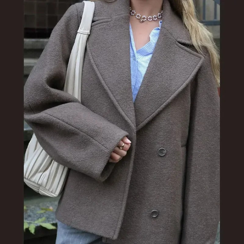 Tessa™ | Manteau en laine avec col cranté